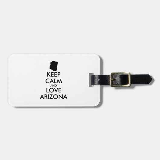 Aanpasbare BLIJF KALM en HOU VAN ARIZONA Bagagelabel (Voorkant horizontaal)