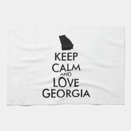 Aanpasbare BLIJF KALM en HOU VAN GEORGIA Theedoek