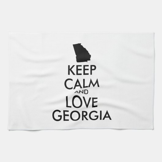 Aanpasbare BLIJF KALM en HOU VAN GEORGIA Theedoek (Horizontaal)