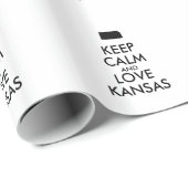 Aanpasbare BLIJF KALM en HOU VAN KANSAS Cadeaupapier (Rol Hoek)