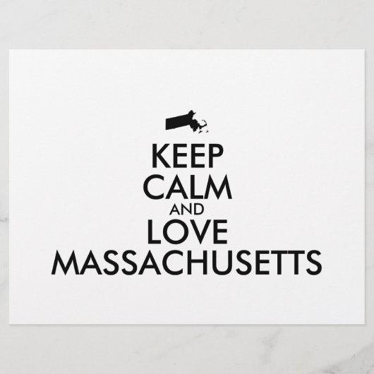Aanpasbare BLIJF KALM en HOU VAN MASSACHUSETTS Flyer (Voorkant)