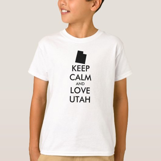 Aanpasbare BLIJF KALM en HOU VAN UTAH T-shirt (Voorkant)
