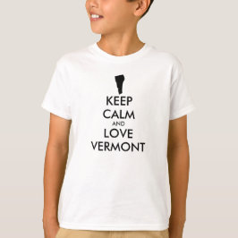 Aanpasbare BLIJF KALM en HOU VAN VERMONT T-shirt