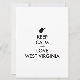 Aanpasbare BLIJF KALM en HOU VAN WEST VIRGINIA