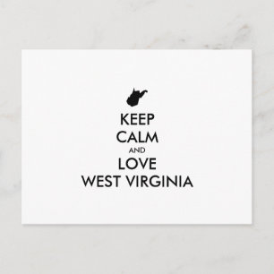 Aanpasbare BLIJF KALM en HOU VAN WEST VIRGINIA Briefkaart
