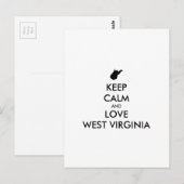 Aanpasbare BLIJF KALM en HOU VAN WEST VIRGINIA Briefkaart (Voorkant / Achterkant)