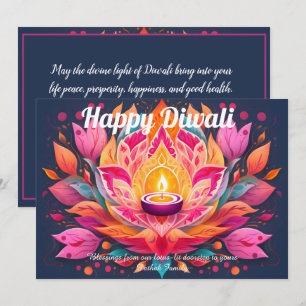 Aanpasbare bloemblaadjes lichtgevende Diwali kaart
