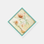 Aanpasbare bloemen en libellen servet (Hoek)