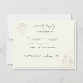 "Aanpasbare Bloemige Elegantie Huwelijks RSVP" Kaart