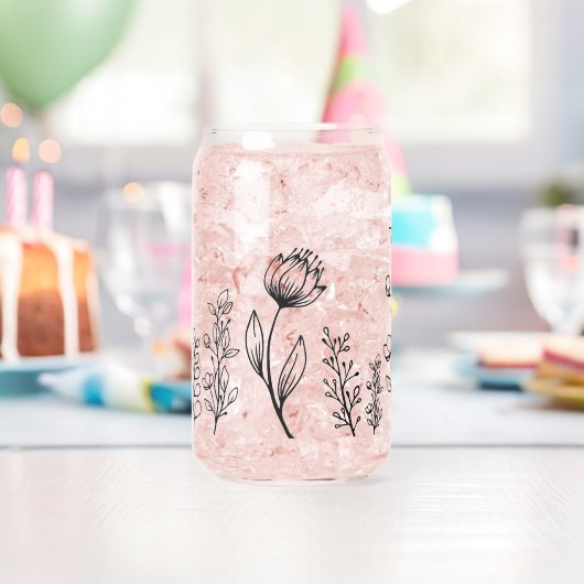 Aanpasbare bloemmotief blikvorm glas (Insitu (Verjaardag))