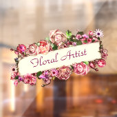 Aanpasbare bloemschilder vintage bloemen bloemist raamsticker (Vel 2)