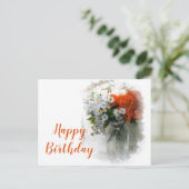 Aanpasbare Boeket Digitale Kunst Verjaardagskaart Briefkaart (Staand voorkant)