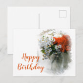 Aanpasbare Boeket Digitale Kunst Verjaardagskaart Briefkaart (Voorkant / Achterkant)