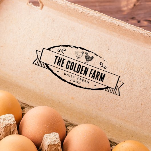 Aanpasbare Boerderij Kip Ei Zakelijk Rubberstempel