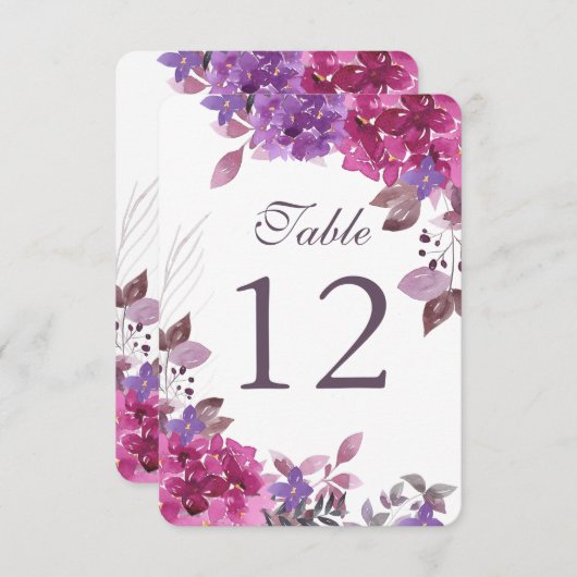 Aanpasbare Boho Botanische Tafel Nummer Kaarten (Voorkant / Achterkant)