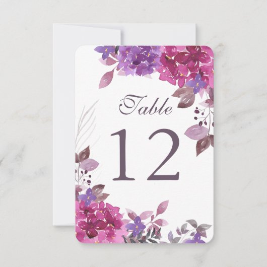 Aanpasbare Boho Botanische Tafelnummerkaarten Kaart (Voorkant)