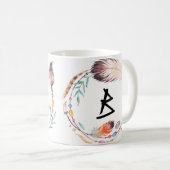 Aanpasbare Boho Monogram Koffiemok (Voorkant rechts)