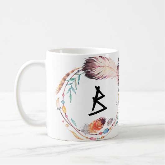 Aanpasbare Boho Monogram Koffiemok (Links)