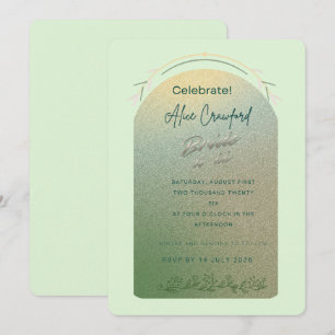 Aanpasbare Boog Glitter Bruiloft Brunch Kaart