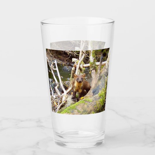 Aanpasbare bosdieren van de boommarter in het bosl glas (Voorkant)