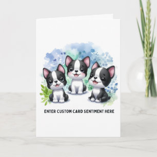 Aanpasbare Boston Terrier Kaart - Kies tekst