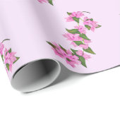 Aanpasbare Bougainvillea-wijnachtergrond Cadeaupapier (Rol Hoek)