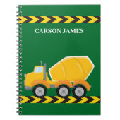 Aanpasbare Bouwauto Jongens Groen Kinderen Notitieboek (Voorkant)