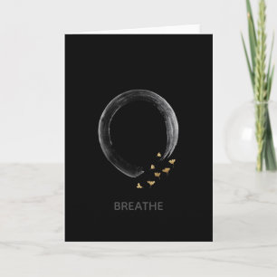 Aanpasbare BREATHE Zen Enso Cirkel Ginkgo Kunst Kaart