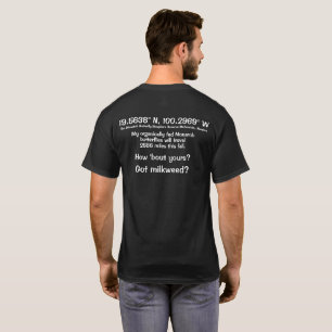 Aanpasbare breedtegraad & lengtegraad Monarch vlin T-shirt