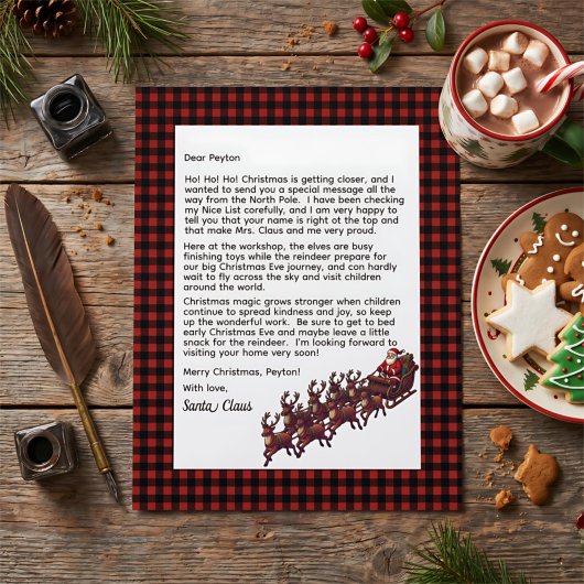 Aanpasbare brief van Sinterklaas Rood & Zwart geru