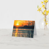 Aanpasbare briefkaart zonsondergang (Gele Bloem)