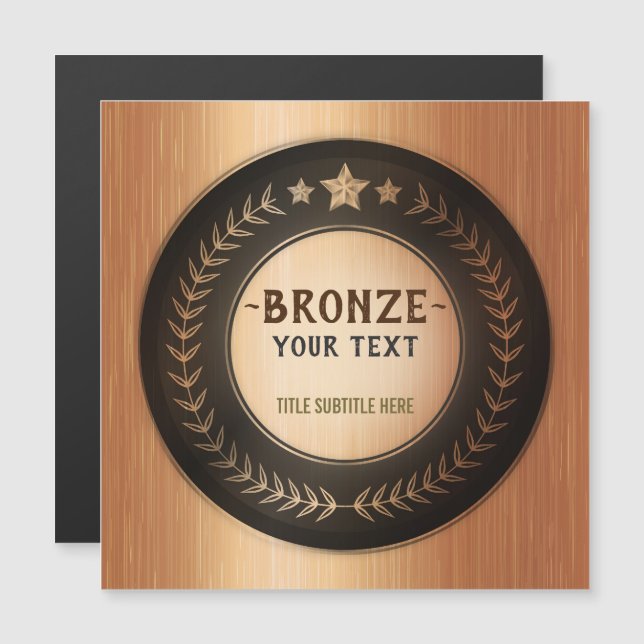 AANPASBARE BRONZEN KAMPIOEN MEDAILLE MET EIGEN OPD (Voorkant / Achterkant)