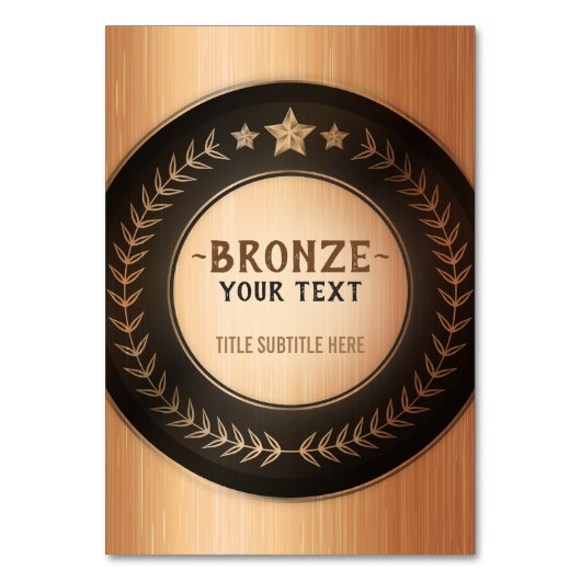 AANPASBARE BRONZEN KAMPIOEN MEDAILLE MET EIGEN OPD KAART (Voorkant)
