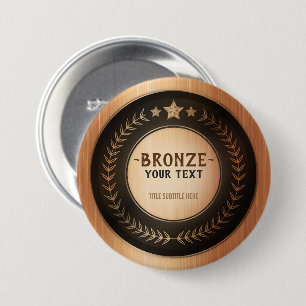 AANPASBARE BRONZEN KAMPIOEN MEDAILLE MET EIGEN OPD RONDE BUTTON 7,6 CM