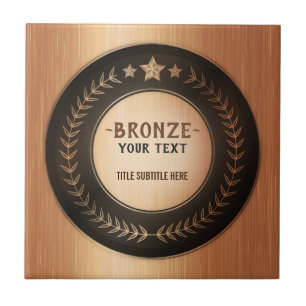AANPASBARE BRONZEN KAMPIOEN MEDAILLE MET EIGEN OPD TEGELTJE