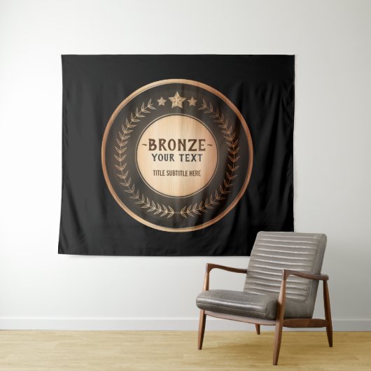 AANPASBARE BRONZEN KAMPIOEN MEDAILLE MET EIGEN OPD WANDKLEED (In Situ (horizontaal))