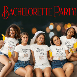 Aanpasbare bruid van de partij Bachelorette Hen T-shirt