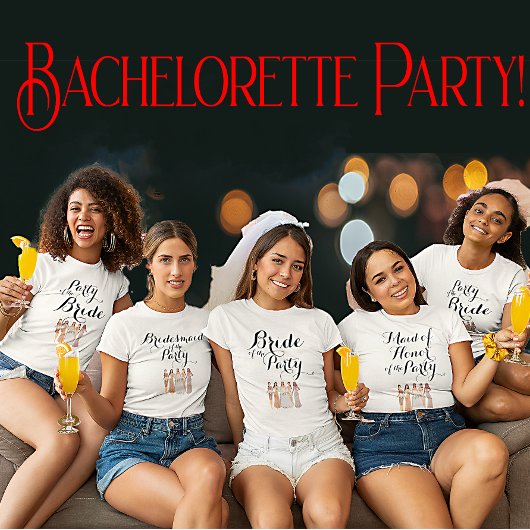 Aanpasbare bruid van de partij Bachelorette Hen T-shirt