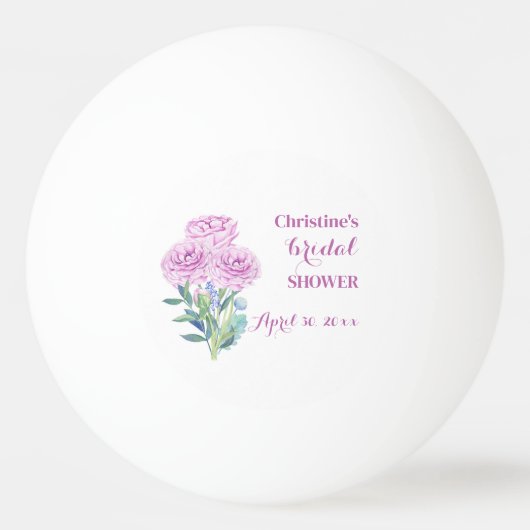 Aanpasbare Bruidsfeest met Ranunculus & Anemones Pingpongbal (Voorkant)