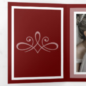 Aanpasbare bruidsfoto van Bourgogne Red Drieluik Programma (Binnenzijde eerst)