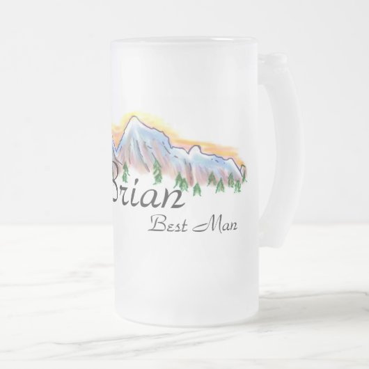 Aanpasbare bruiloft voor mok van geborsteld bier (Voorkant rechts)