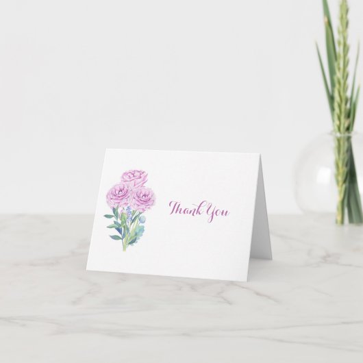 Aanpasbare Bruiloftsdouche Ranunculus & Anemones Bedankkaart (Voorkant)