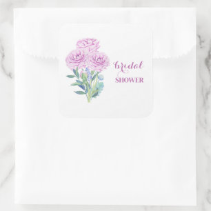 Aanpasbare Bruiloftsfeest Stickers met Ranunculus