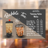 Aanpasbare Bubble Tea Boba Donut Winkel Voorkant Raamsticker (Vel 2)