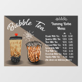 Aanpasbare Bubble Tea Boba Donut Winkel Voorkant Raamsticker (Vel)