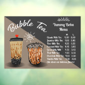 Aanpasbare Bubble Tea Boba Donut Winkel Voorkant Raamsticker (Vel 3)