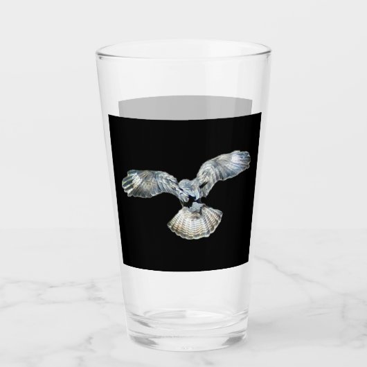 Aanpasbare Buizerd Uitgespreide Vleugels Drinkglas Glas (Voorkant)