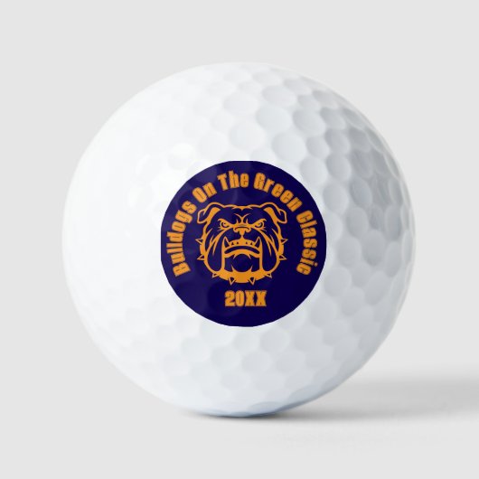 Aanpasbare Bulldog School Mascotte Golfballen (Voorkant)
