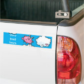 Aanpasbare bumpersticker met vliegende varkenswolk (Op Truck)