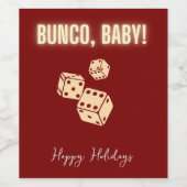 Aanpasbare Bunco Kerst Wijn Labels. Etiket (Enkel label)